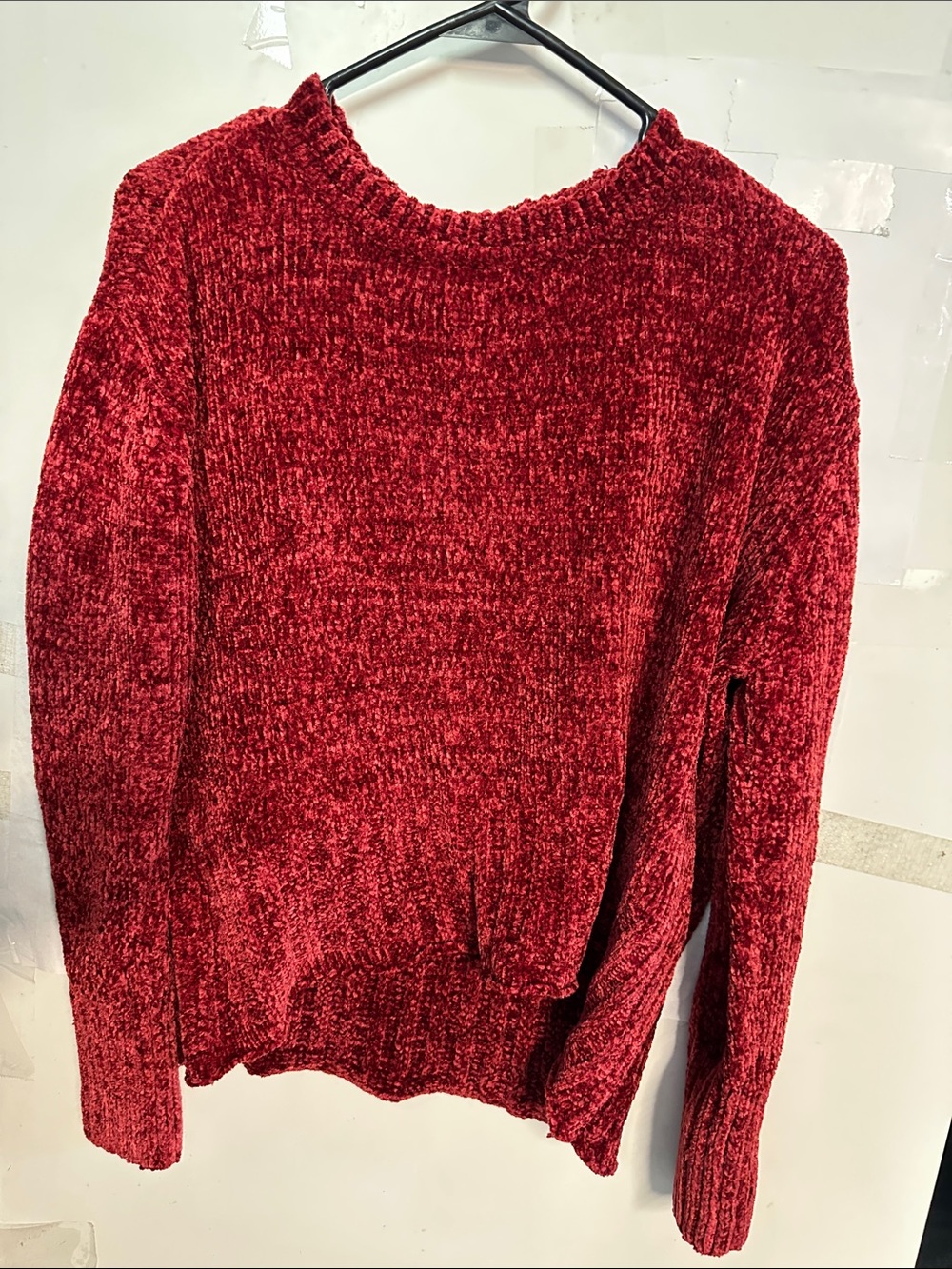 Altar'd State Plush Chenille Red Crewneck Sweater size L